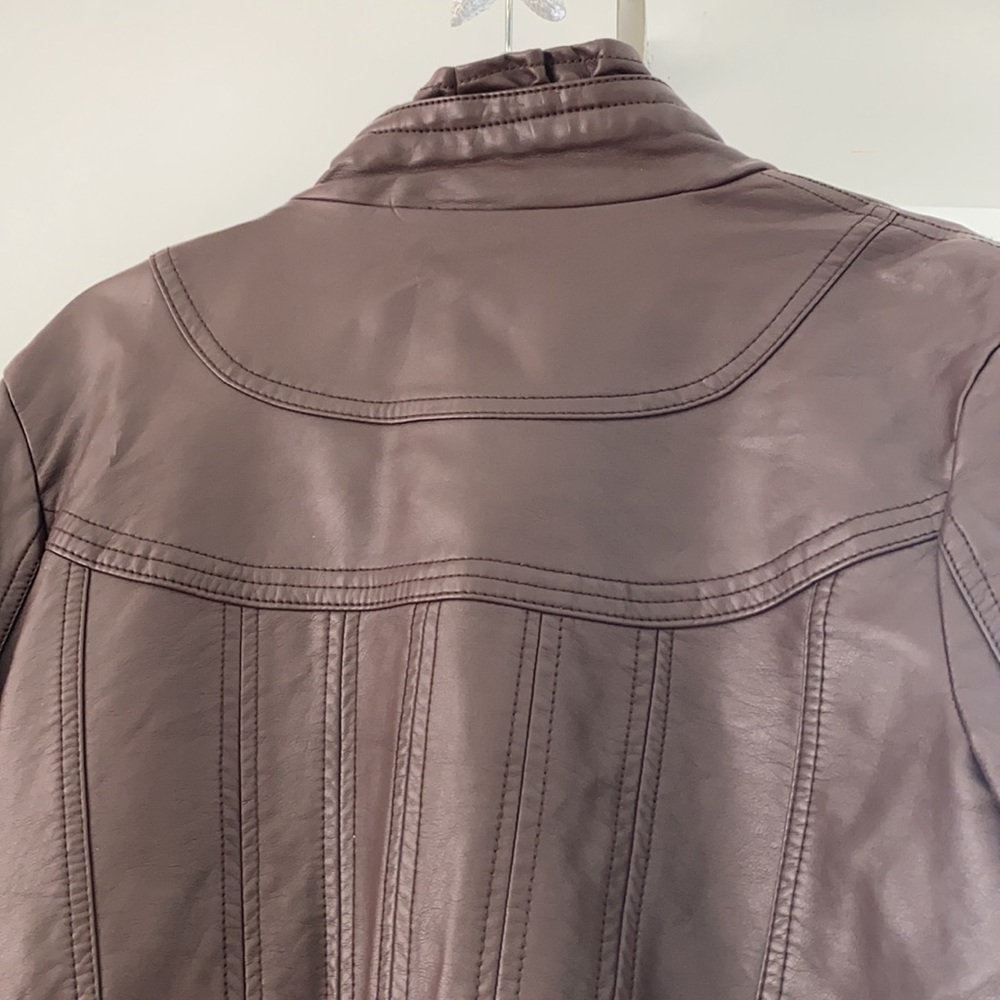 DONATED-Faux Leather Jacket - Picture 8 of 9